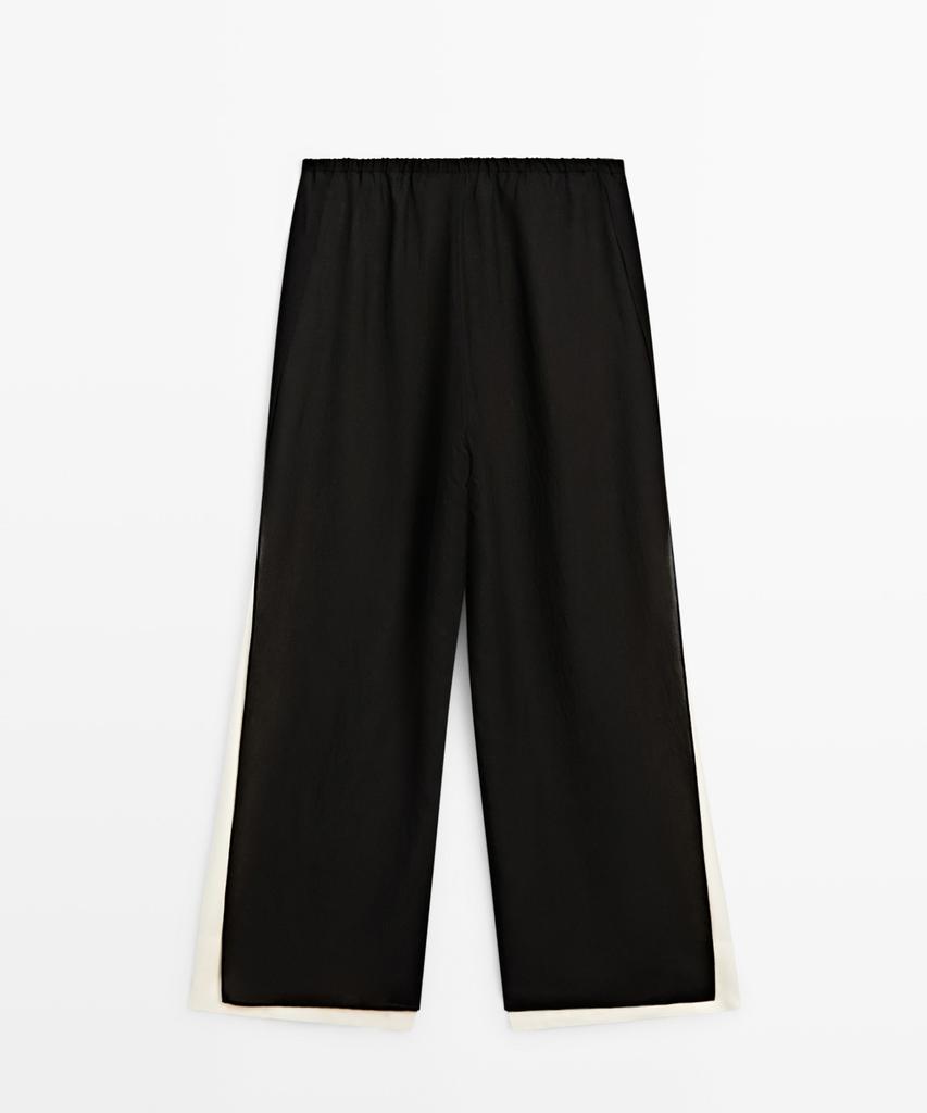 Masimodutti Fluid Pintuck Wide Leg Pants
