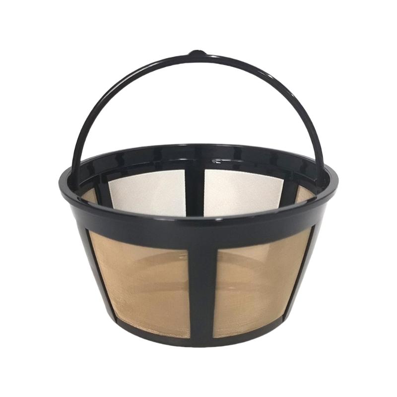 Practical Golden Tone Coffee Filter Durable Coffee Filter Coffee Strainer for 4/6/8/12 Cup Basket Style Coffee Maker