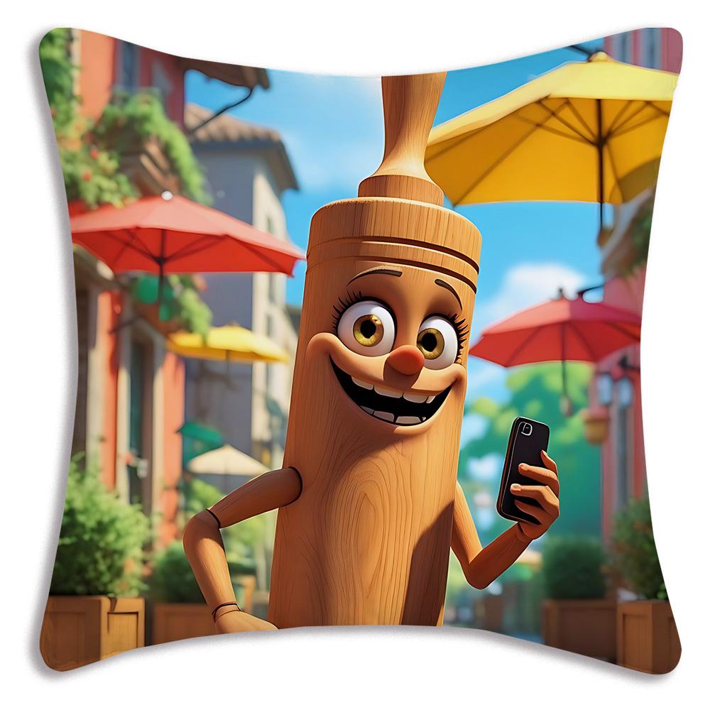 Cute I-Italians brainrots Pillow Covers Cartoon Sofa Decorative Home Double-sided Printing Short Plush Cute Cushion Cover