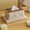 Large Capacity Tissue Box With Wooden Lid Elegant Minimalist Design Home Decor Modern Square Tissues Box For Living Room Bedroom