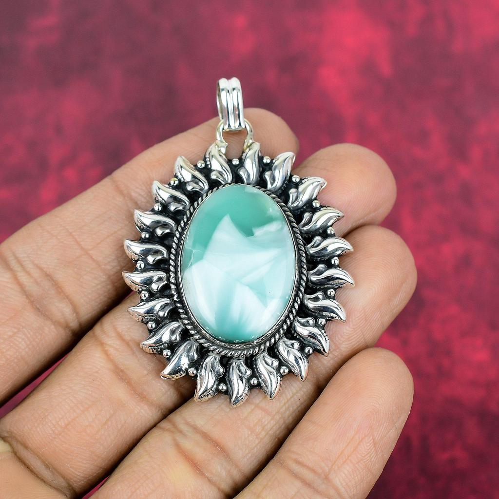 Hemimorphite Pendant, 925 Solid Sterling Silver Gemstone Jewelry, Handmade Pendant, For Thanksgiving