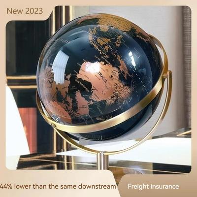 New 20/23cm Black Gold Rotating Globe British Home Office Decoration European Style Creative Handicraft Decoration Globe