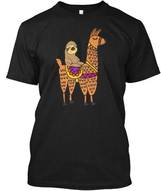 Funny Sloth Riding Llama T shirt Made in the USA Size S to 5XL M