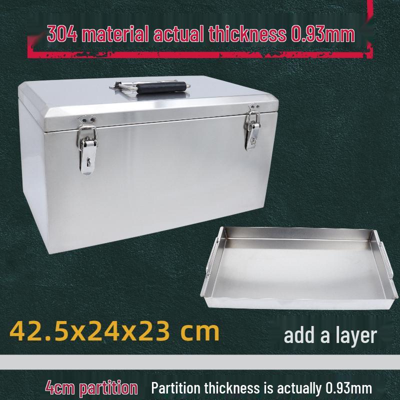 Große, wasserdichte Werkzeugkiste aus 304 Edelstahl - Fahrzeugmontierte Aufbewahrung für Kleingeräte