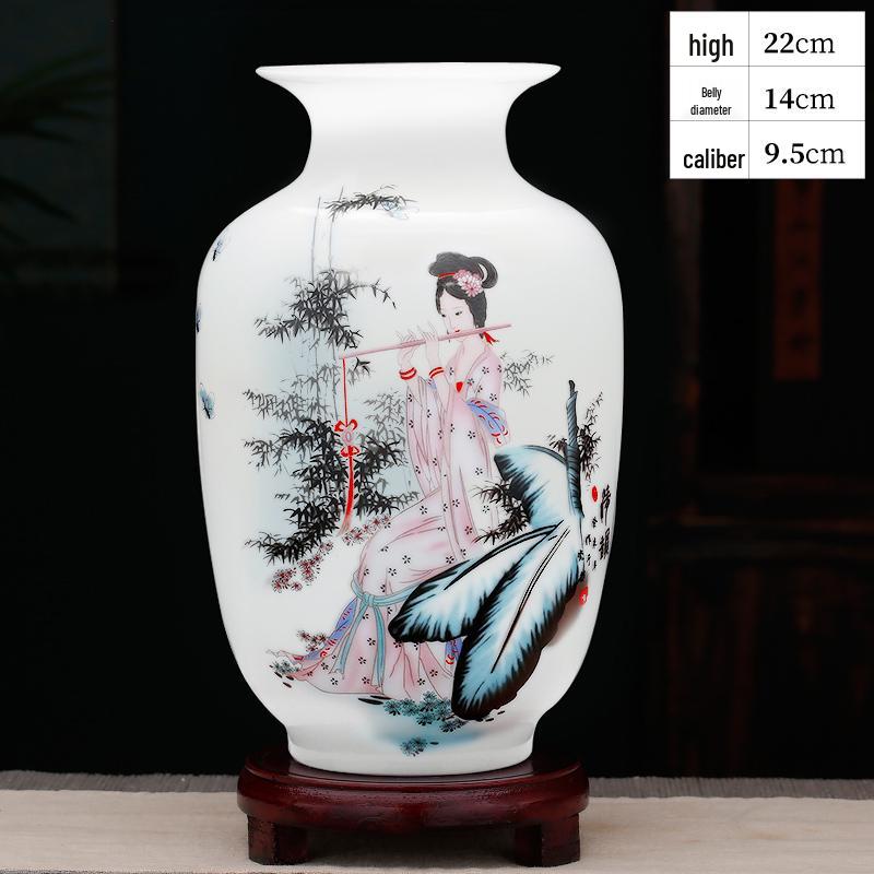 

Цзиндэчжэньские керамические вазы: Цветочная композиция в китайском стиле для декора гостиной.