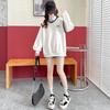 Harajuku Letter Print Sweatshirt Patchwork Women Clothes Autumn Winter Preppy Style Long Sleeve Top Black White Green Oversized