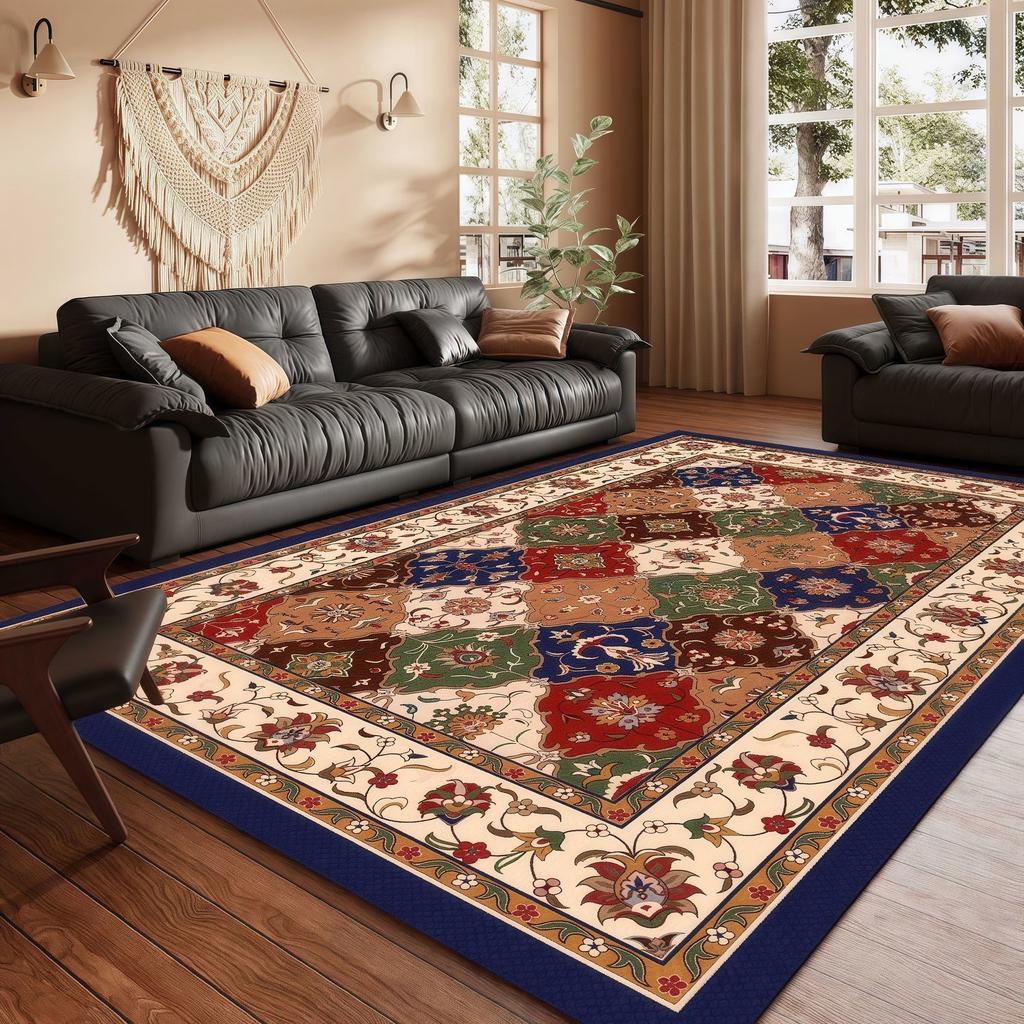 Extra Large Area Mat - Non-Slip Backing, Machine Washable Low-Pile Mat Non-Shedding Easy Clean Floor Mat for Living Room, Bedroom, Home Office