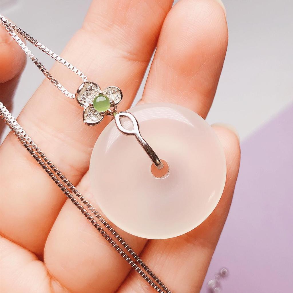 S925 Sterling Silver Jasper Pendant Safety Buckle Clip for DIY Accessories