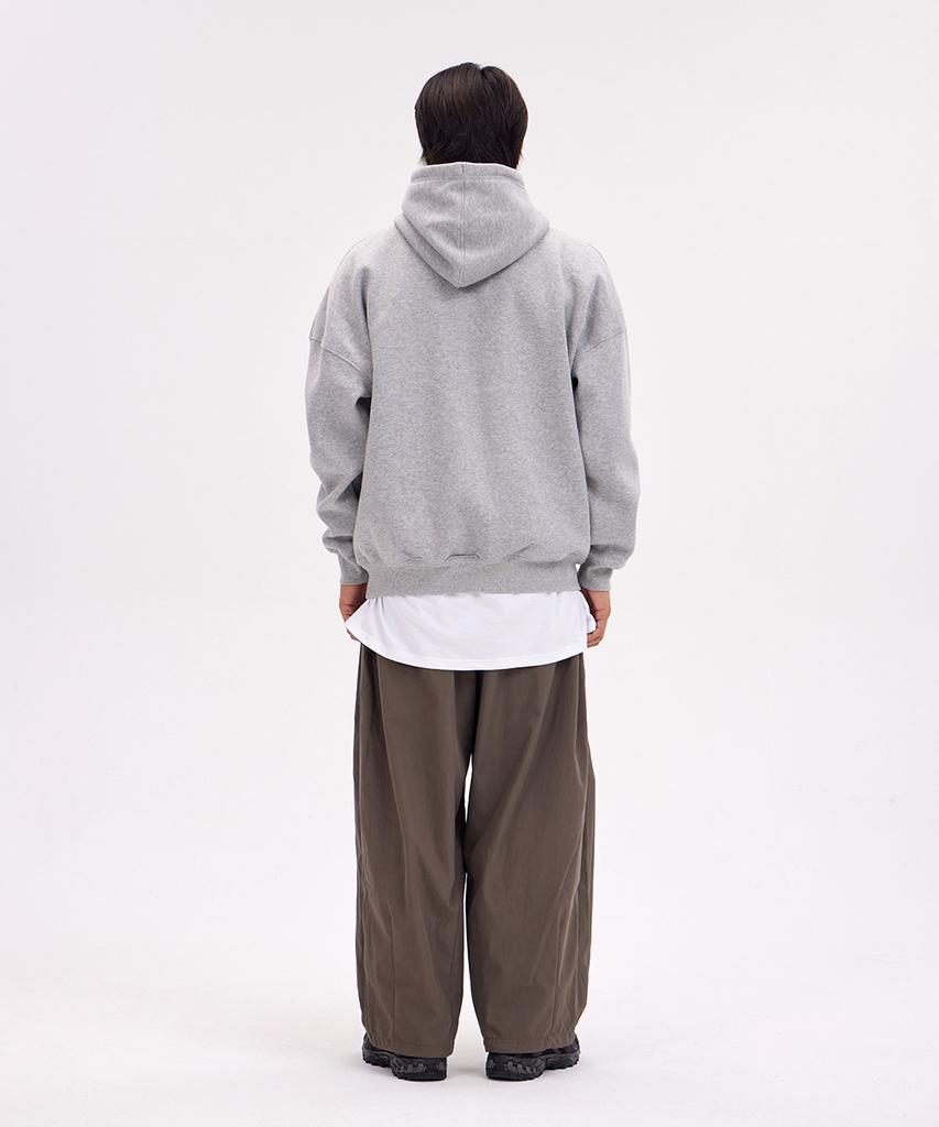Oversized Wide Shoulder Hoodie_Melange