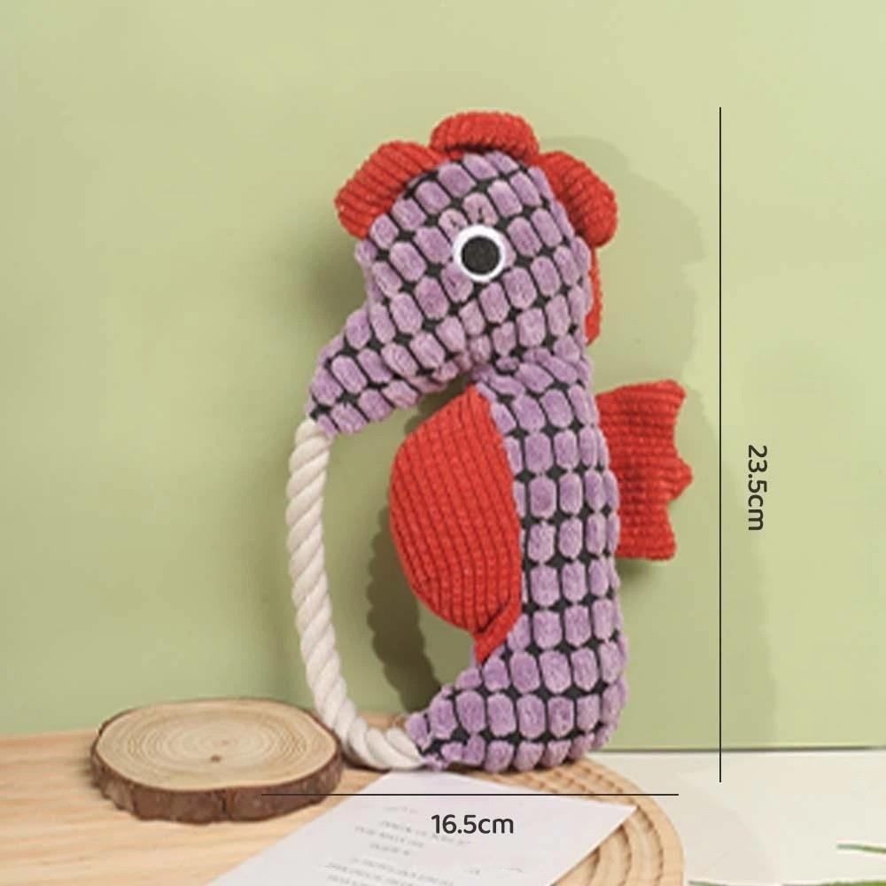 New Squeak Dog Toy Bite Resistant Seahorse Interactive Squeak Toys Interactive Design Pet Seahorse Toy Puppy Dog