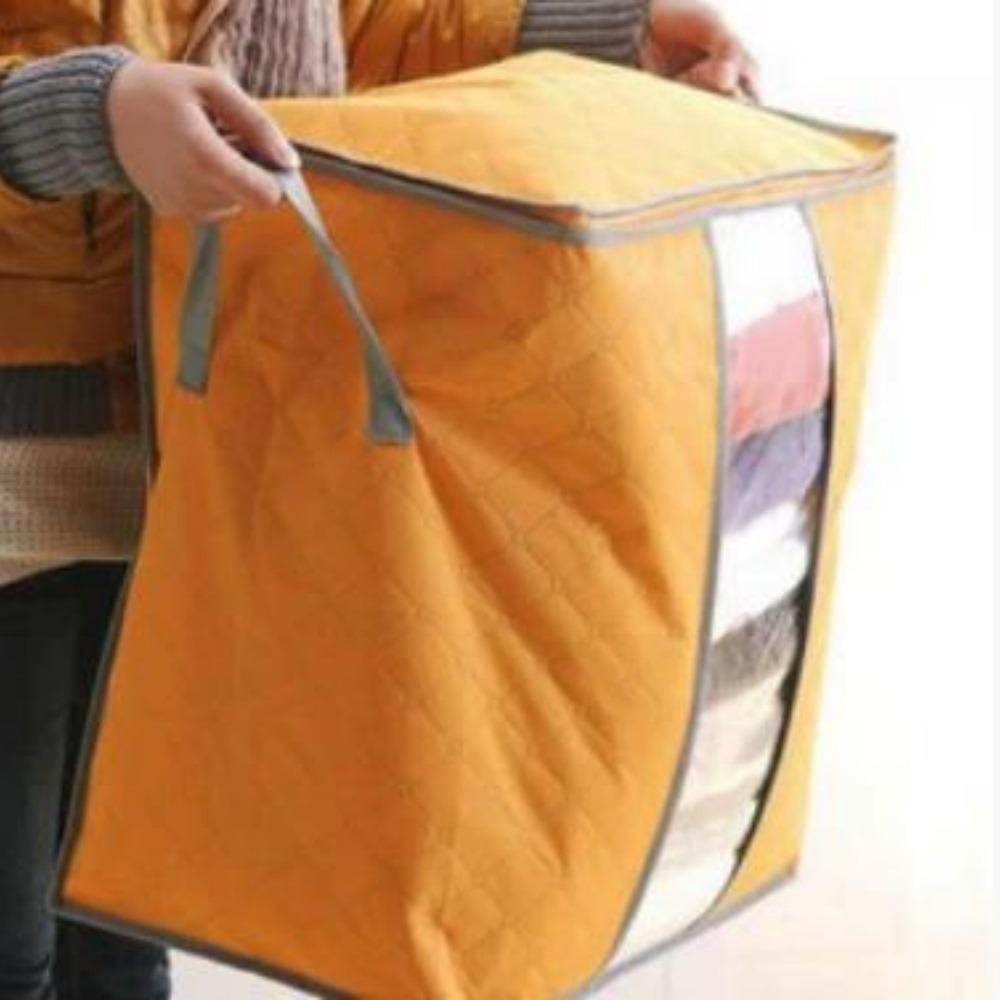 with Reinforced Handle Clothes Storage Bag Foldable Cotton Quilt Bags  For Blankets Bedding