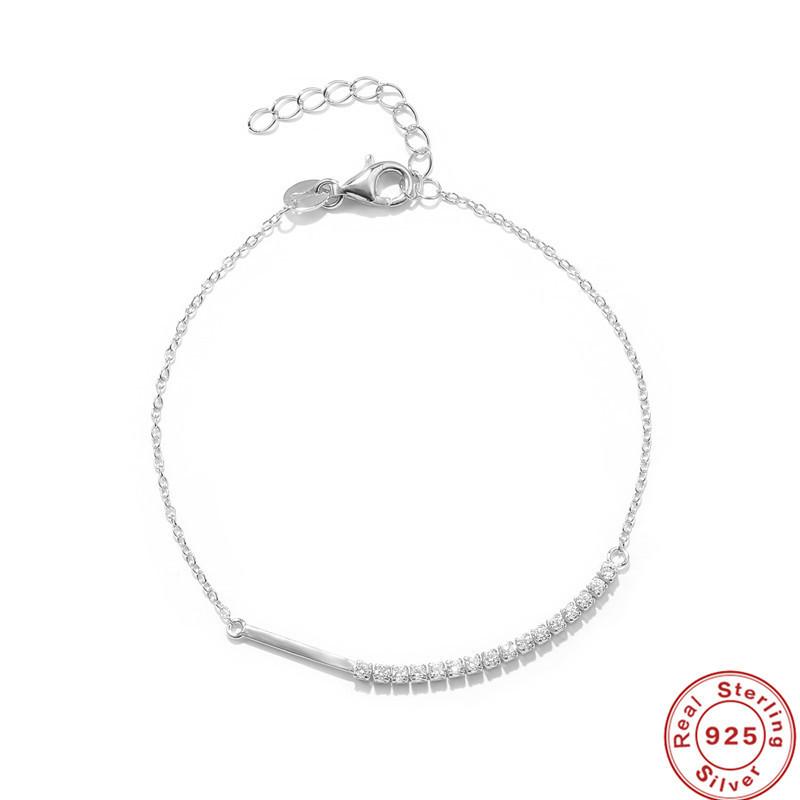 

Браслет женский из стерлингового серебра 925 пробы с персонализированным дизайном, квадратный, длинный, инкрустированный бриллиантами, самая продаваемая трендовая бижутерия 925 Silver платиновый