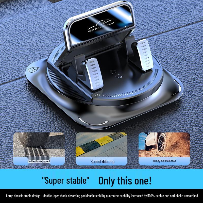 Shockproof Rotating Car Phone Holder with Large Non-slip Base & Emblem