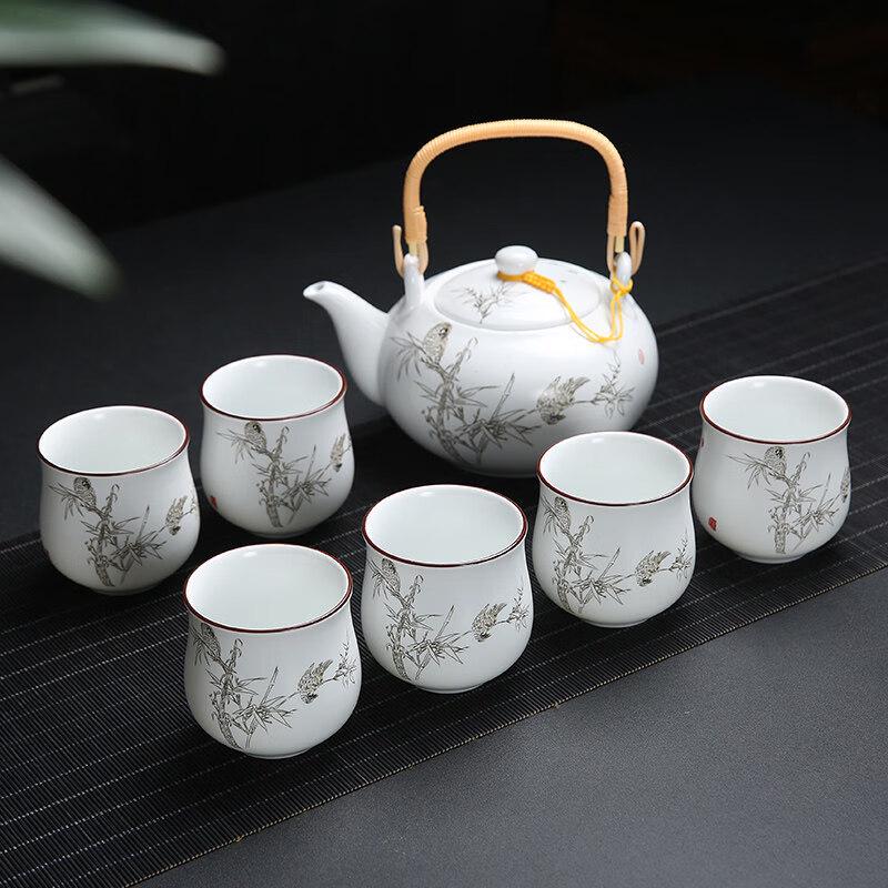 Aiqiyi Chinese Ceramic Teapot Gift Set 7-Piece Set