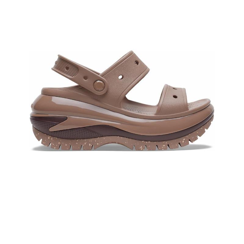 Crocs Classic Mega Crush Platform Outdoor Breathable Beach Sandals Unisex Latte 207989-2Q9