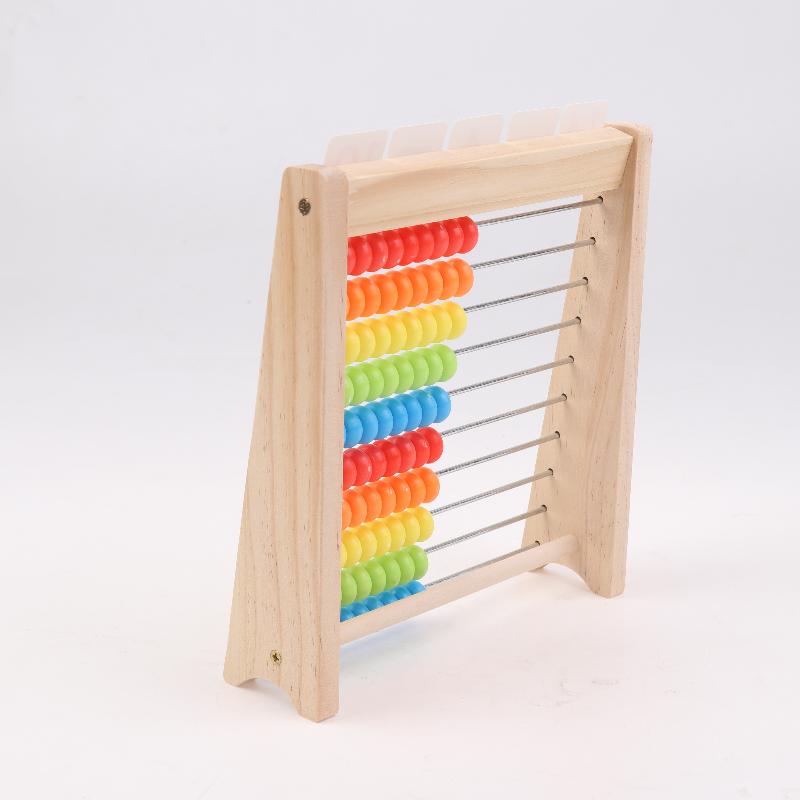 1 Set Number Alphabet Card Preschool Math Learning Wooden Educational Math 10-Row Counting Toy 100 Beads With Counting Sticks