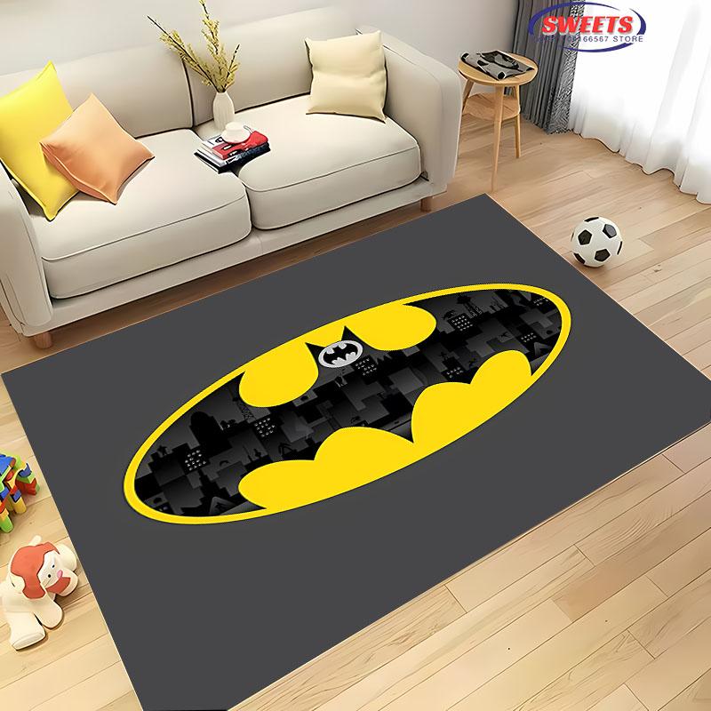 Tapis Logo DC Batman Nouvelle Sortie ! Tapis pour Salon Chambre d'Enfants, Zones de Chevet et de Bureau, Tapis Durable Lavable en Machine