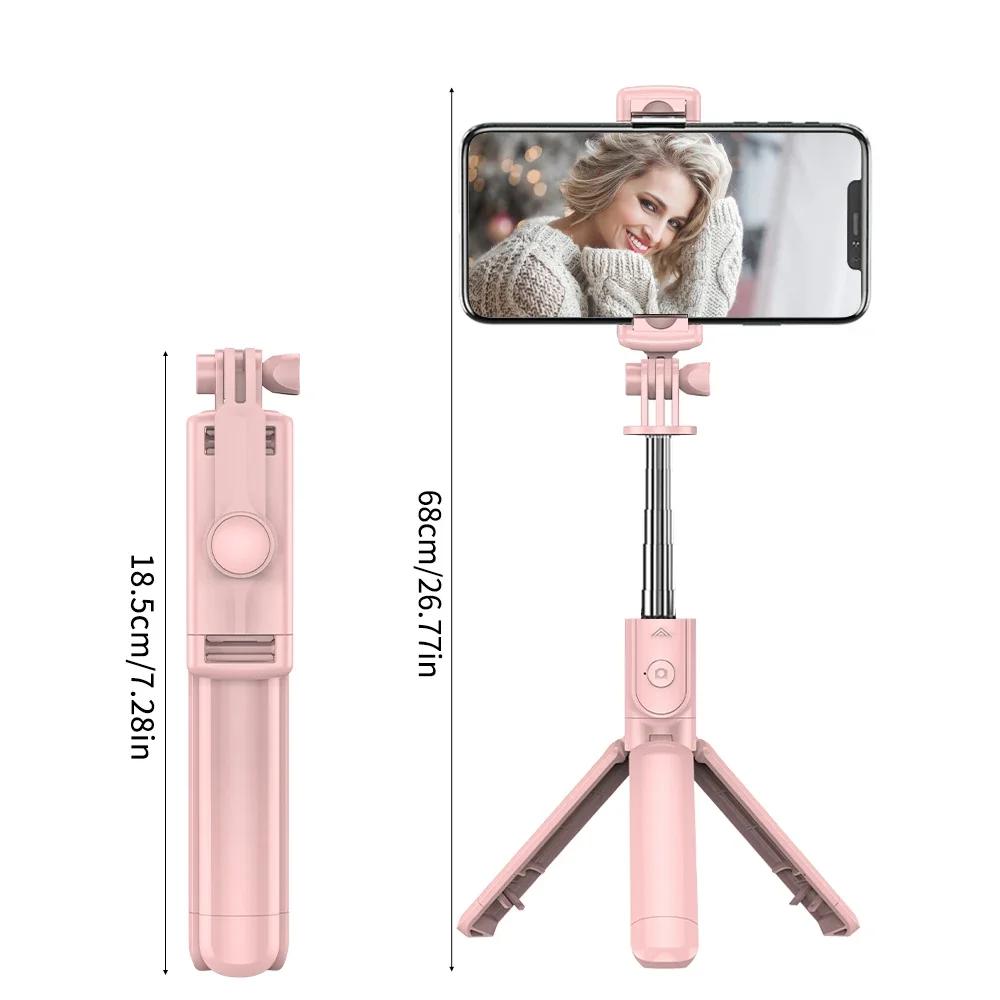 Wireless Selfie Stick Tripod Stand with Detachable Remote for iPhone Mobile Phone Streaming Selfie Stick Phone Tripod Stand