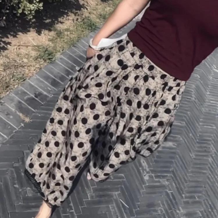 Women's High-Waisted Retro Polka Dot Cropped Wide-Leg Pants - Summer 2026 Slimming Versatile Fashion.