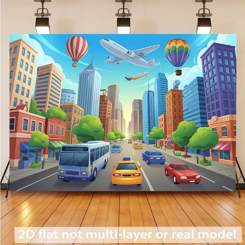2D Plane 1st Birthday Party Background: Blue and gold teddy bear theme, featuring blue number 1 balloons 100x150cm