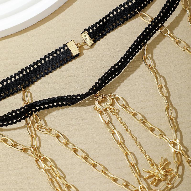 Leg Chain, Exaggerated Sexy Lace Stretch Rope Butterfly Spider Beetle Animal Leg Chain