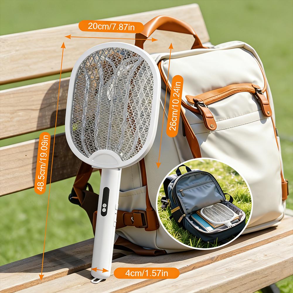 3 In 1 Electric Mosquito Swatter Mosquito Killer Lamp Killer Insect Killer 3000V Type-C Rechargeable Mosquito Killer Fly Killer