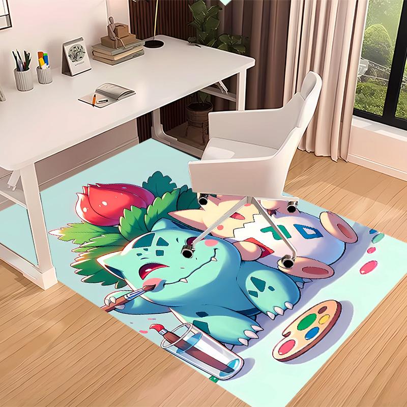 Pokémon Bulbasaur Printed Absorbent Washable Carpet, Non-Slip Bathroom Mats, Kitchen Rugs, Yoga Mat,Living Room Entrance, Camping Picnic Rugs