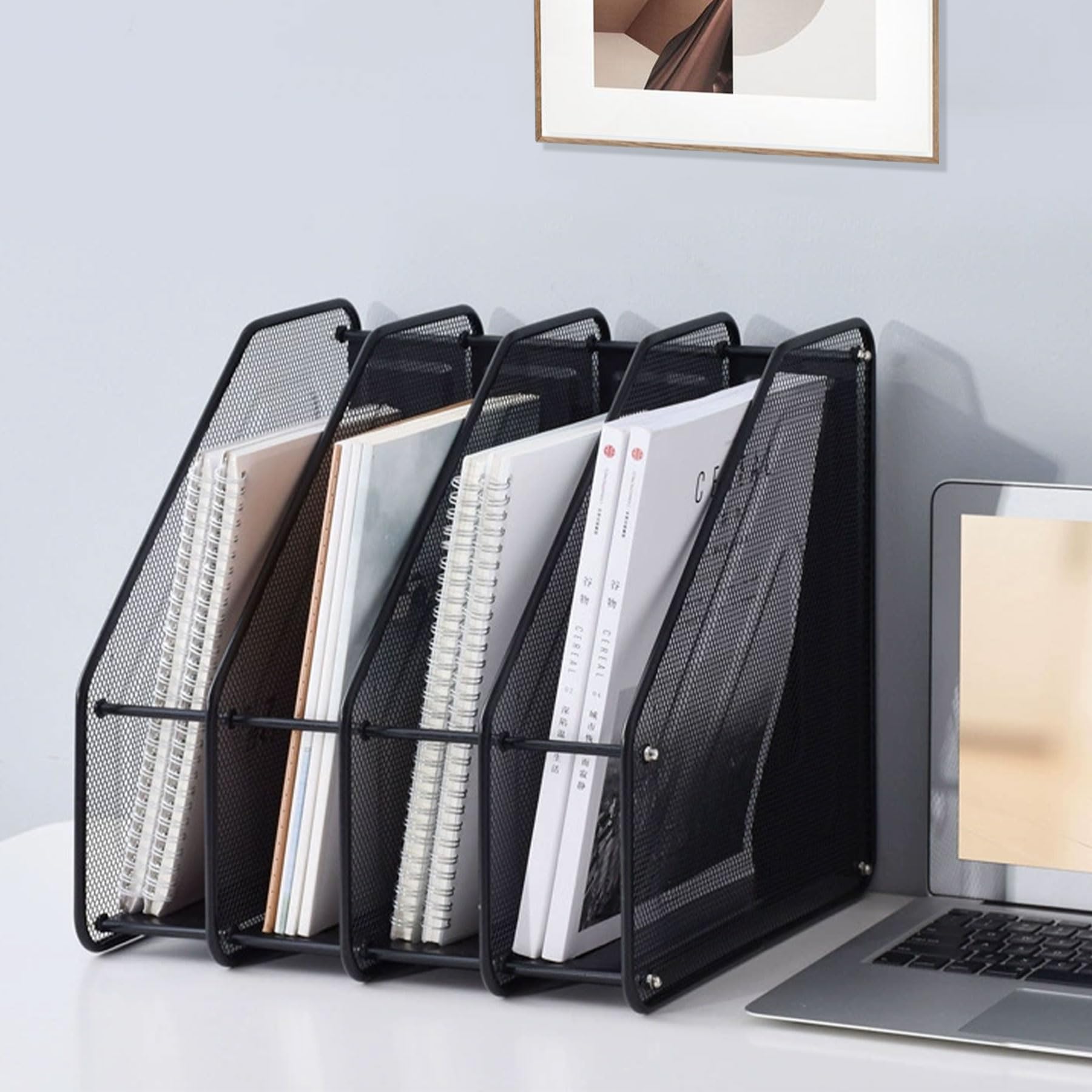 XXIAOTIAN Document Tray 4-Tier A4 Vertical Document Tray Desktop Storage Rack File Rack Desk Shelf Black 4 Tiers 6750₽
