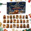 Highland Cow Advent Calendar Calendar, 24 Unique Acrylic Ornaments, Decorative Cute Animal Hanging Charms 2D Flat for Christmas Tree Decoration