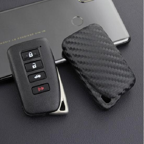 Car Key Fob Chain Case Accessories For Lexus IS ES NX RX GS LX RC Carbon Fiber