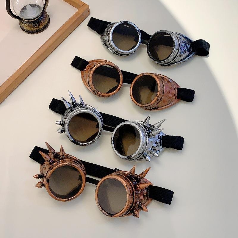 Retro Punk Style Steam Goggle for Halloween Decor Party Gifts Shades Stylish Design Cosplay Sun Glasses