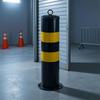 Steel Bollard High-Visibility with Reflective Tape Heavy-Duty