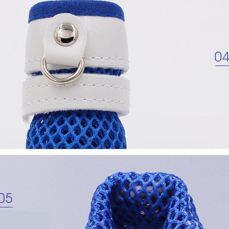 Summer Dog Rain Shoes Breathable Mesh for Small Dogs Cats Anti-Slip Chihuahua York Teddy Pomeranian Boots Sandals Puppy Shoes