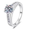 Classic Four Claw Jewelry S925 Sterling Silver 1ct Round Cut D Color VVs1 Moissanite Wedding Engagement Ring for Women Gift