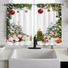 Set Of 2 Charming Christmas Scene Patterned Curtains Cute Design Filter Polyester Family Windows Curtain