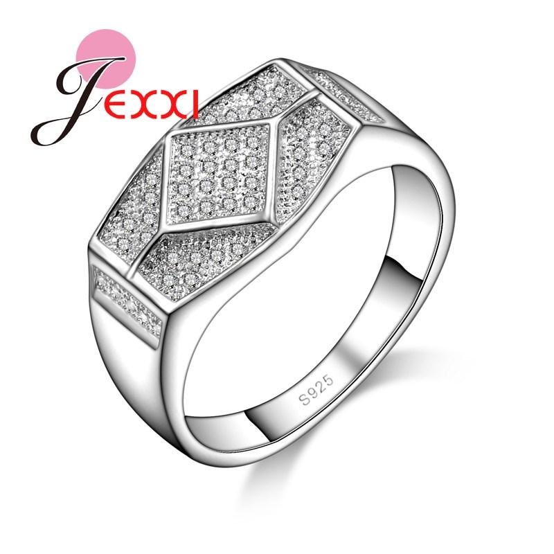 

New Product Jewelry Promotion Fashion Geometric Zirconia Rhinestone Women Party Rings High Quality 925 Sterling Silver 9
