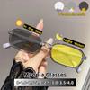 Square Frame Photochromic Myopic Glasses Night Vision Eyeglasses for Men and Women High Definition Yellow Lenses 0 To -4.0