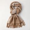 35x196cm Men's 100% Wool Ombre Gradient Scarf Thick Winter Warm Neck Wrap Dual-Color Fall Winter Accessory for Men