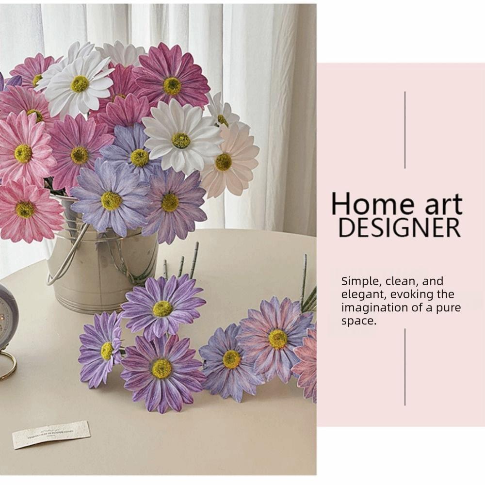 3PCS/Bundle 3D Printed Simulation Flower Chrysanthemum Multicolor Faux Flower Wedding Decor