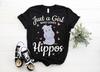 Just A Girl Who Loves Hippos Hippopotamus Hippo T-Shirt, Cute Hippos Costume Gift, Funny African Wildlife Animals Lover, Birthday Zoo Trip,