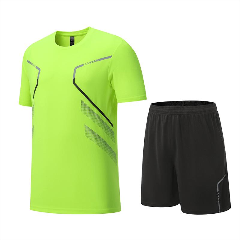 Men's Quick-Dry Short-Sleeve Sportswear Set for Summer Running and Fitness
