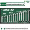 72-Tooth Double-Ended Industrial Grade Ratchet Wrench Set - 14 Pieces with Mirror Finish