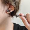 Cercei Stud cu Fluture și Diamante Mov Închis și Negru, Cercei cu Personalitate Retro Goth Dulce și Cool de Lux Ușor