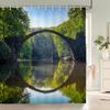 Modern 3D Printing Forest Shower Curtain Green Plant Tree Landscape Bath Curtain With Hooks For Bathroom waterproof scenery