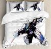 Hockey 3pcs Bedding Set Cartoon Hockey Puck Bites And Breaks Hoc Duvet Cover Set Bed Set Quilt Cover Pillow Case Comforter Cover