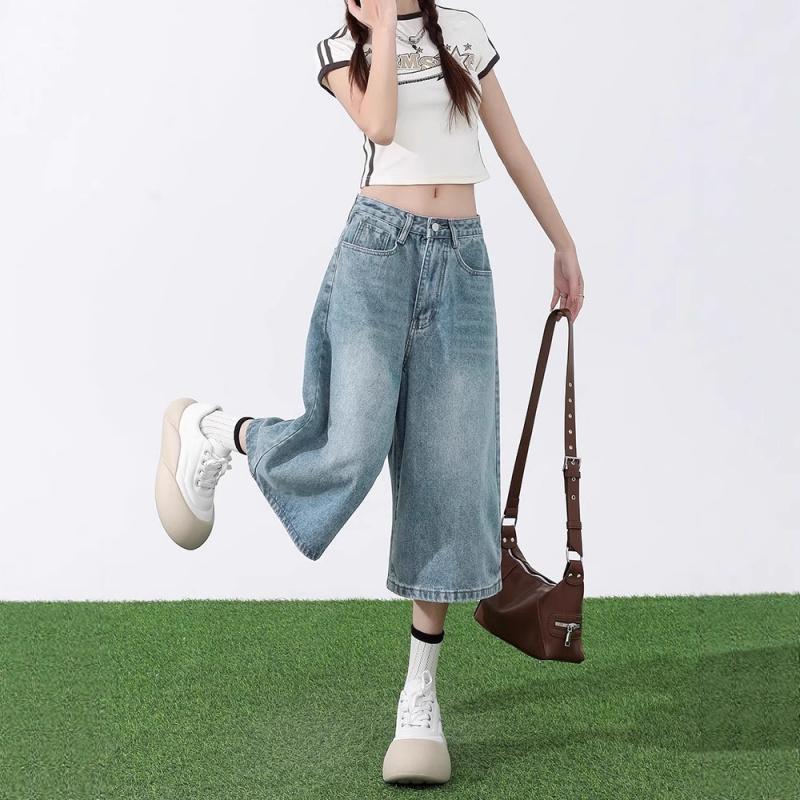 Women's Jeans 2026 Summer New Loose High-Waisted Light-Colored Straight Wide-Leg Pants