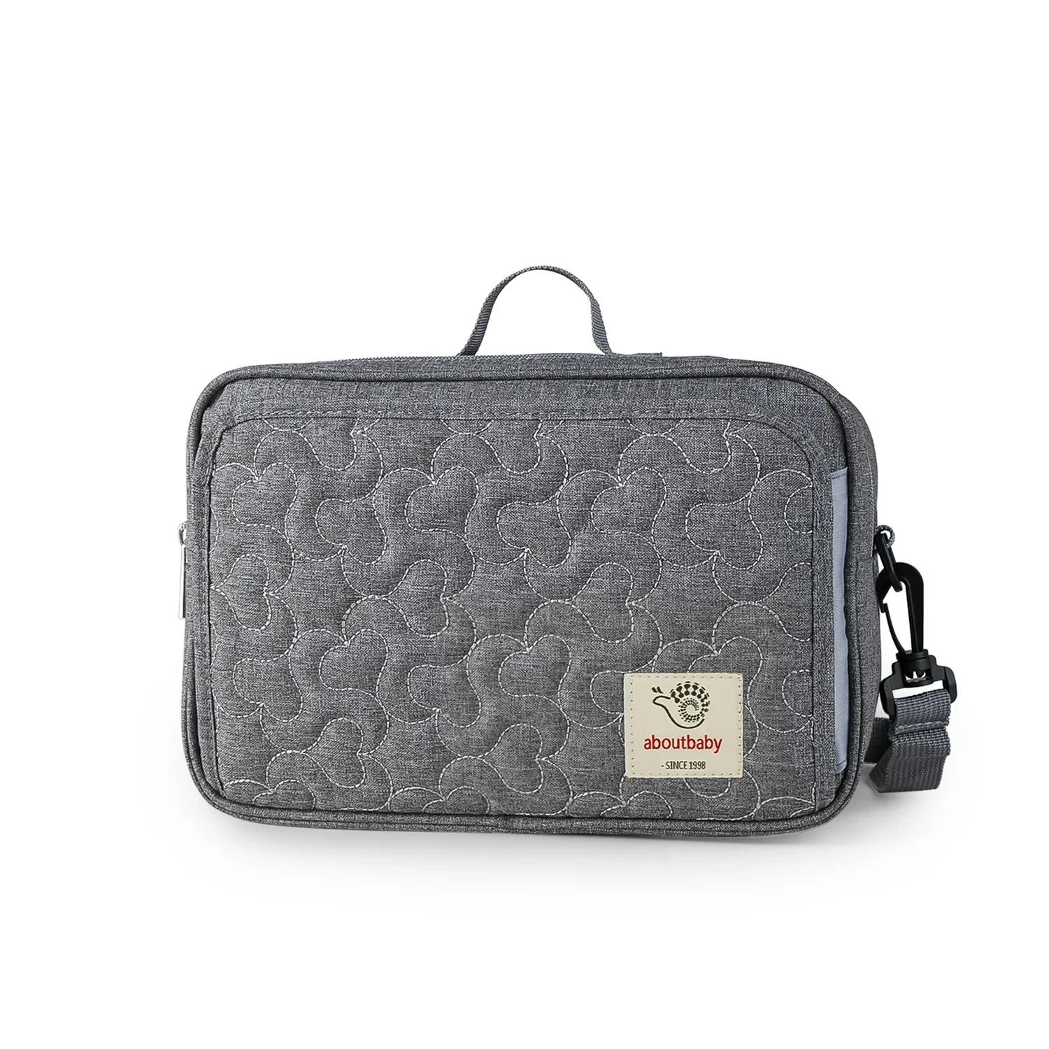 2025 New Waterproof Printed Mommy Cart Bag Baby Travel Hanging Diaper Bag for Outdoor темно-серого