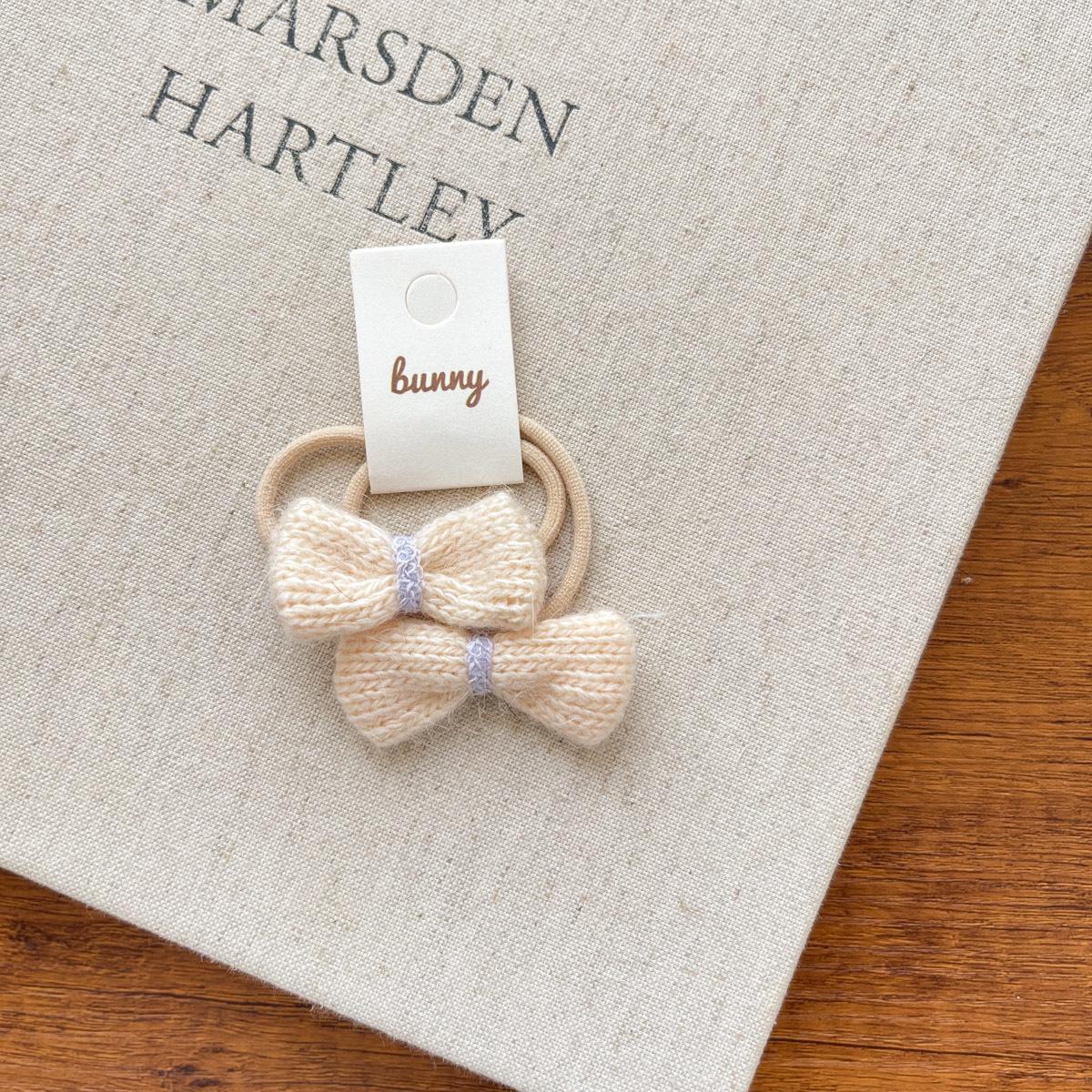 

Корейские милые макаронные цвета резинки для волос с бантиками для девочек бежевый