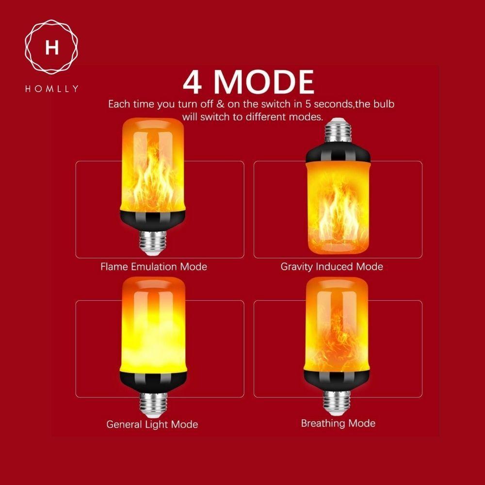 Homlly LED  Fire Flame Light Bulb (4 Modes Flickering) (X3PCS)