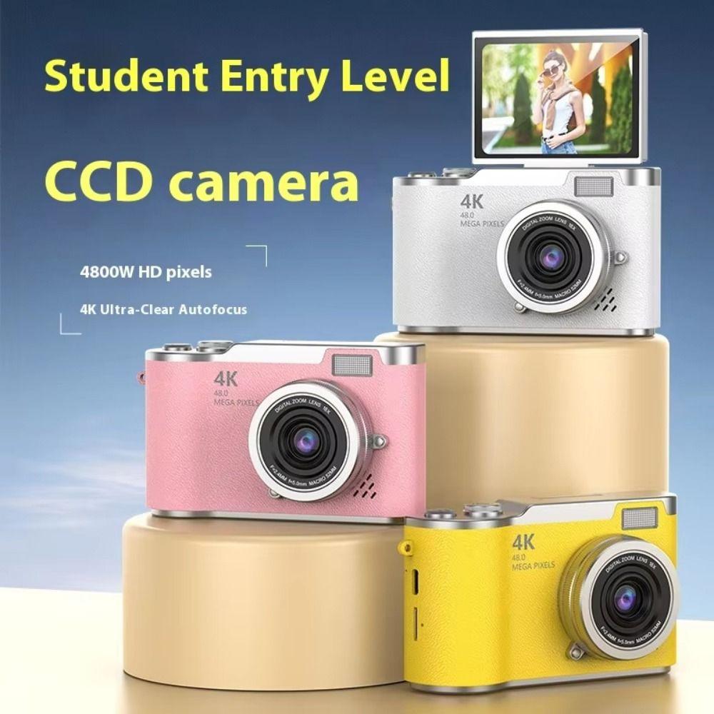 High-Definition Hd Digital Camera Flip Screen 4K 48Mp Kids Photography Toy 8X Digital Zoom Long Battery Life
